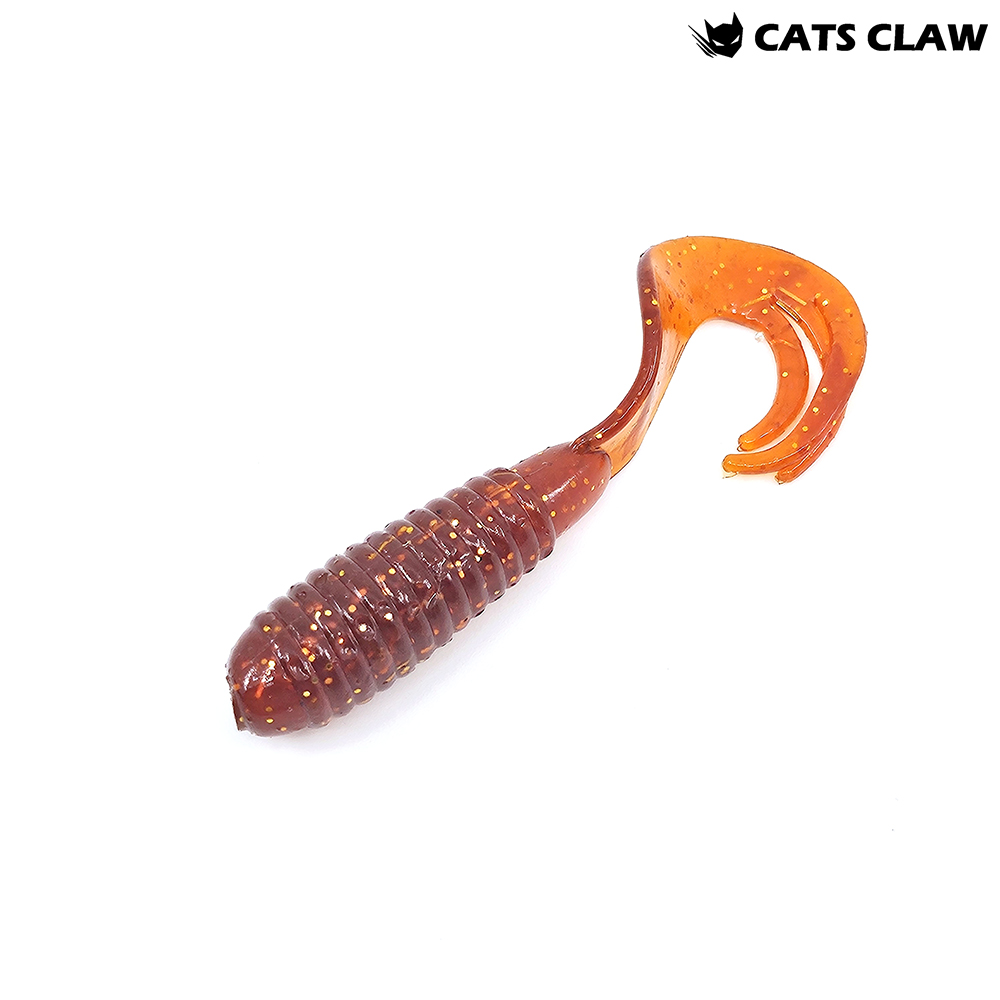 캣츠크로우 트리플그럽 꺽지웜 쏘가리웜 019 모터오일 골드, 7.6cm(3인치) - 메인 이미지