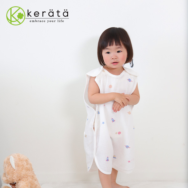 케라타 ibul 여름용 2중거즈 유아동 수면조끼 아동잠옷