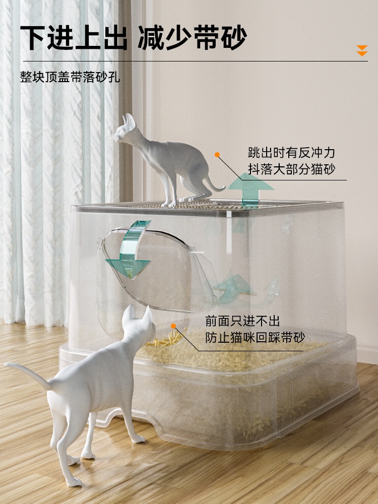 서랍형 고양이화장실 변기 배변통 모래통 냄새방지 케이지 무 스 커피 삽(20마리) - 상세 이미지 3