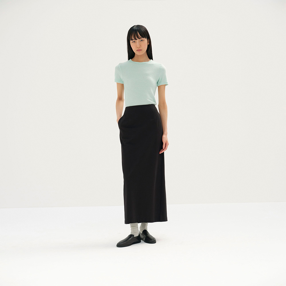 오라리 우먼즈 스커트 COTTON SLUB RAYON PLAITING SKIRT 25SS H라인 롱치마 - 상세 이미지 5