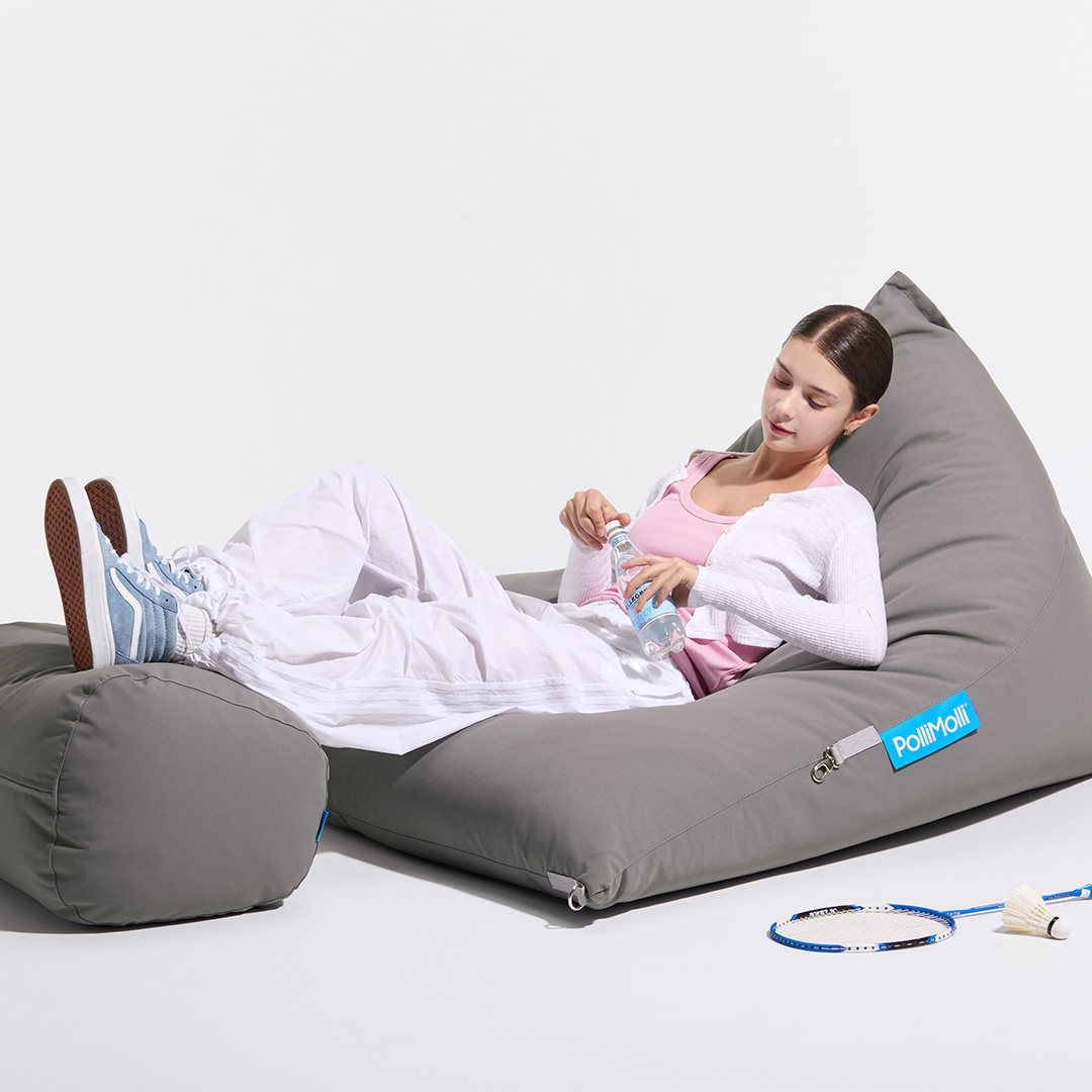 폴리몰리 701P 1인용 대형 빈백 소파 거실 야외 방수 풋스툴세트 (메시속커버,선택안함)