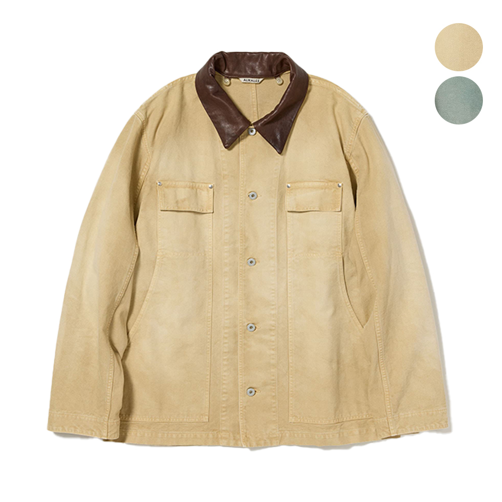 오라리 맨즈 자켓 ORGANIC COTTON DUCK BLOUSON 25SS 남자 블루종 - 상품 이미지