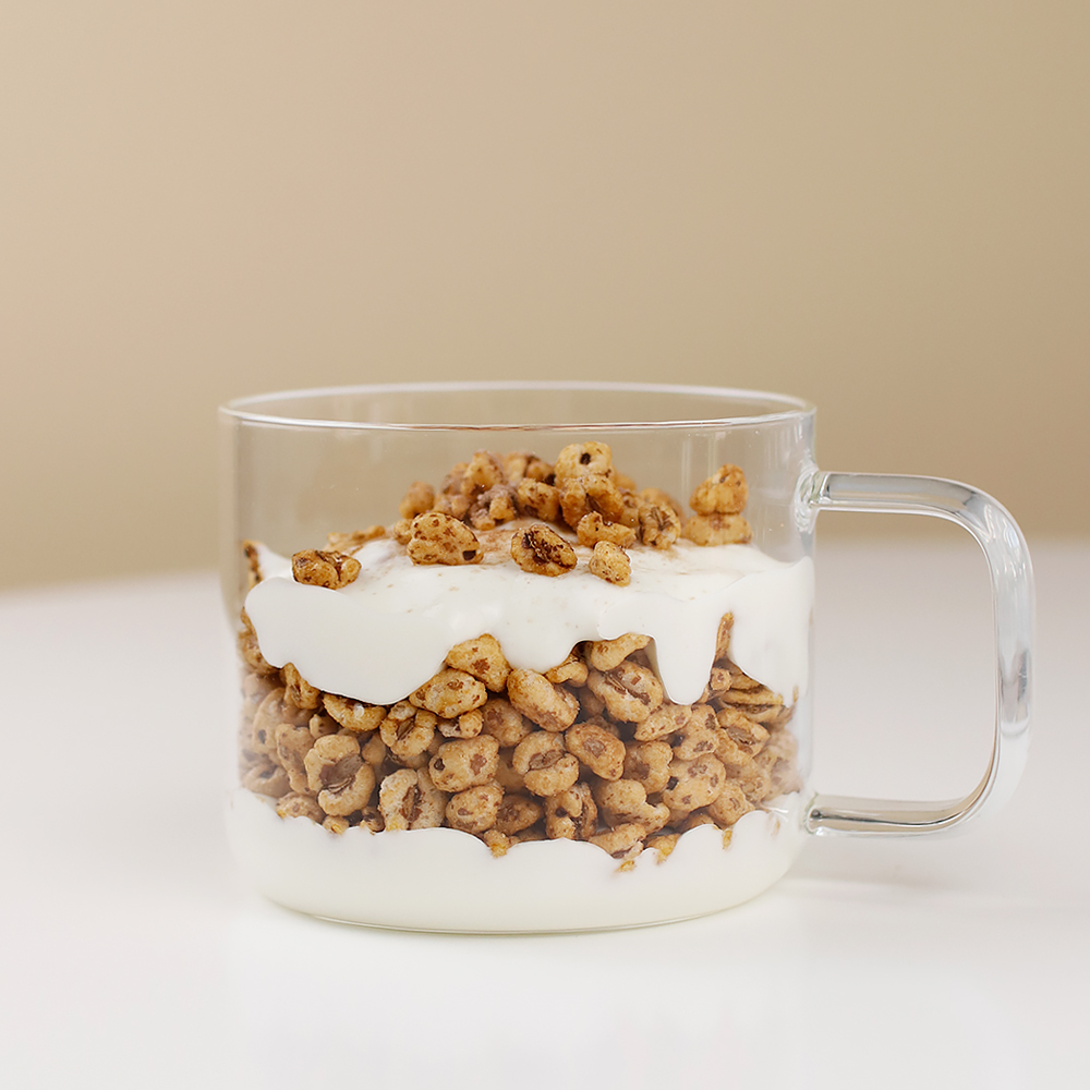 내열유리컵 홈카페 프롬 유리머그잔 450ml, 1개, 손잡이컵