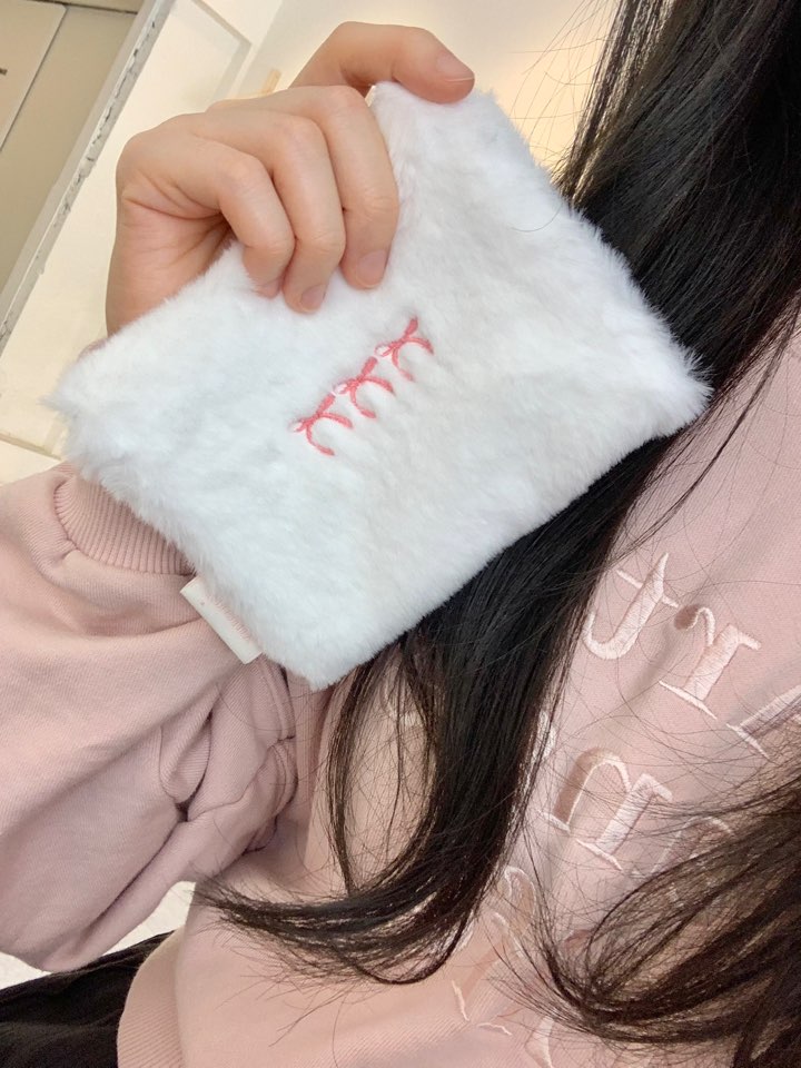 크리미쿠모 핸드메이드 수제 키링 카드 귀여운 지갑 여행 용 미니 white 이미지 6