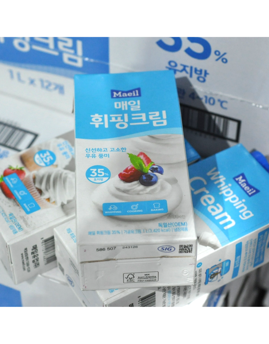 매일유업 휘핑크림 유지방 35% 1L(아이스박스 무료) 매일휘핑 - 상세 이미지 2