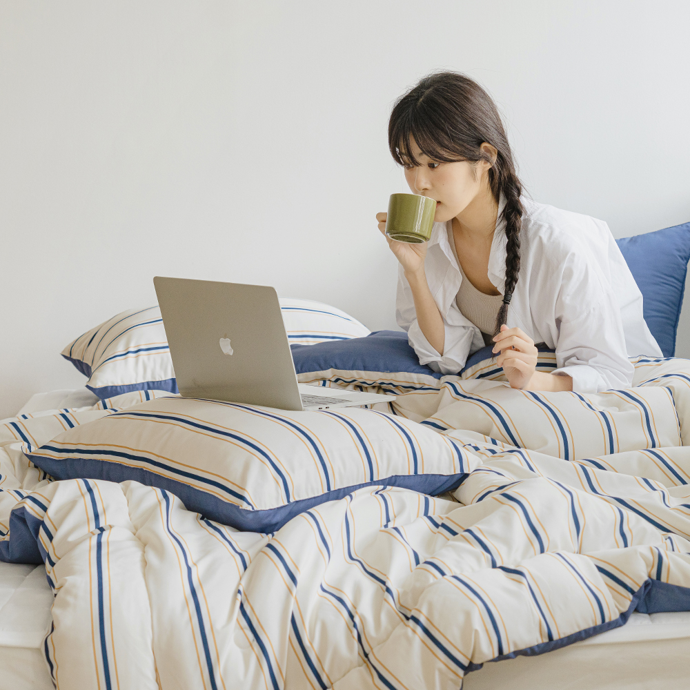 바자르 매거진스트라이프 먼지없는 사계절 차렵이불 SS