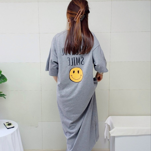 (국산면원단/국내자체생산) ON3007 뷰티풀 스마일 양트임 면 박스 롱 원피스 20대30대여성의류 이미지 8