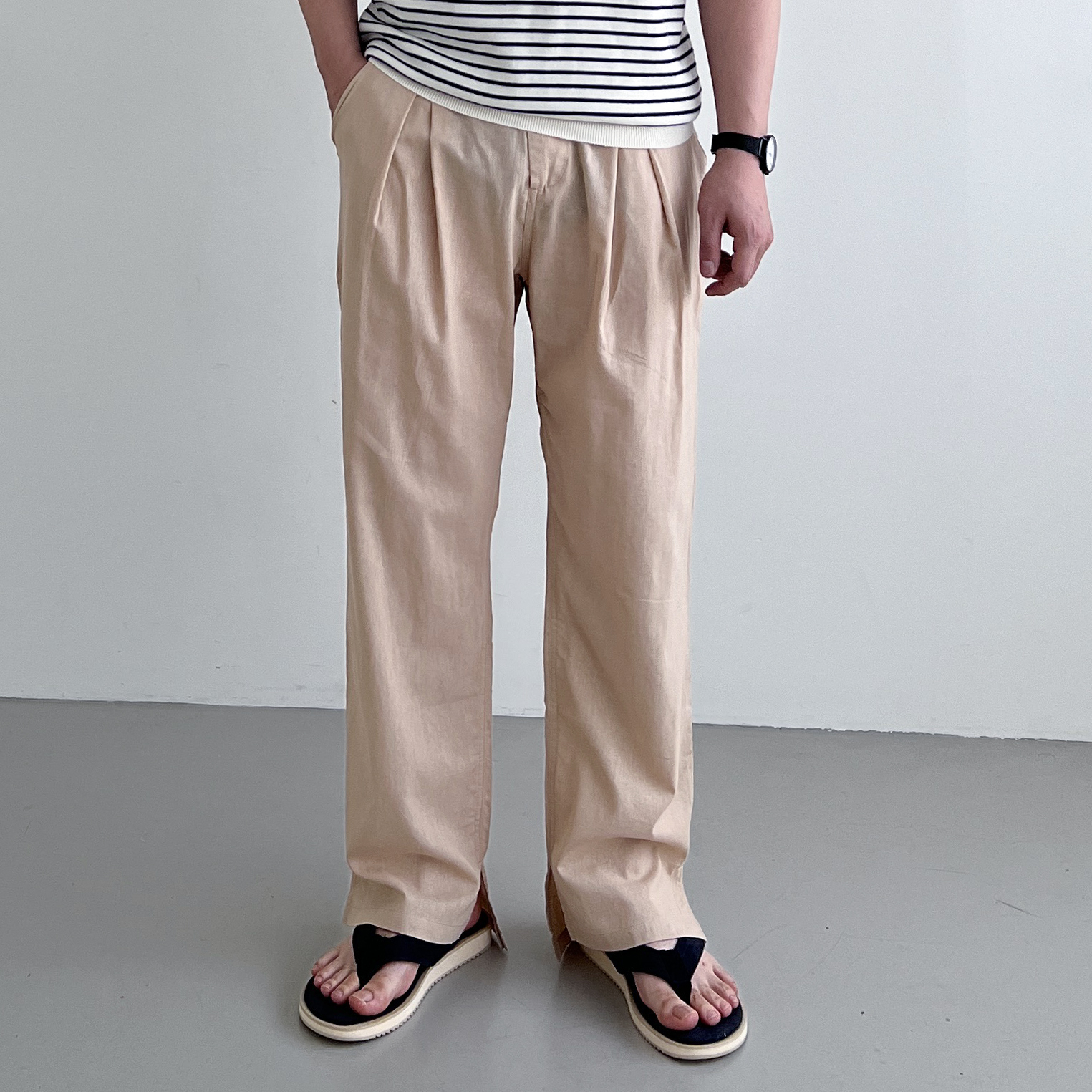 남자린넨와이드팬츠 린넨슬랙스 남성마바지 - 상세 이미지 2