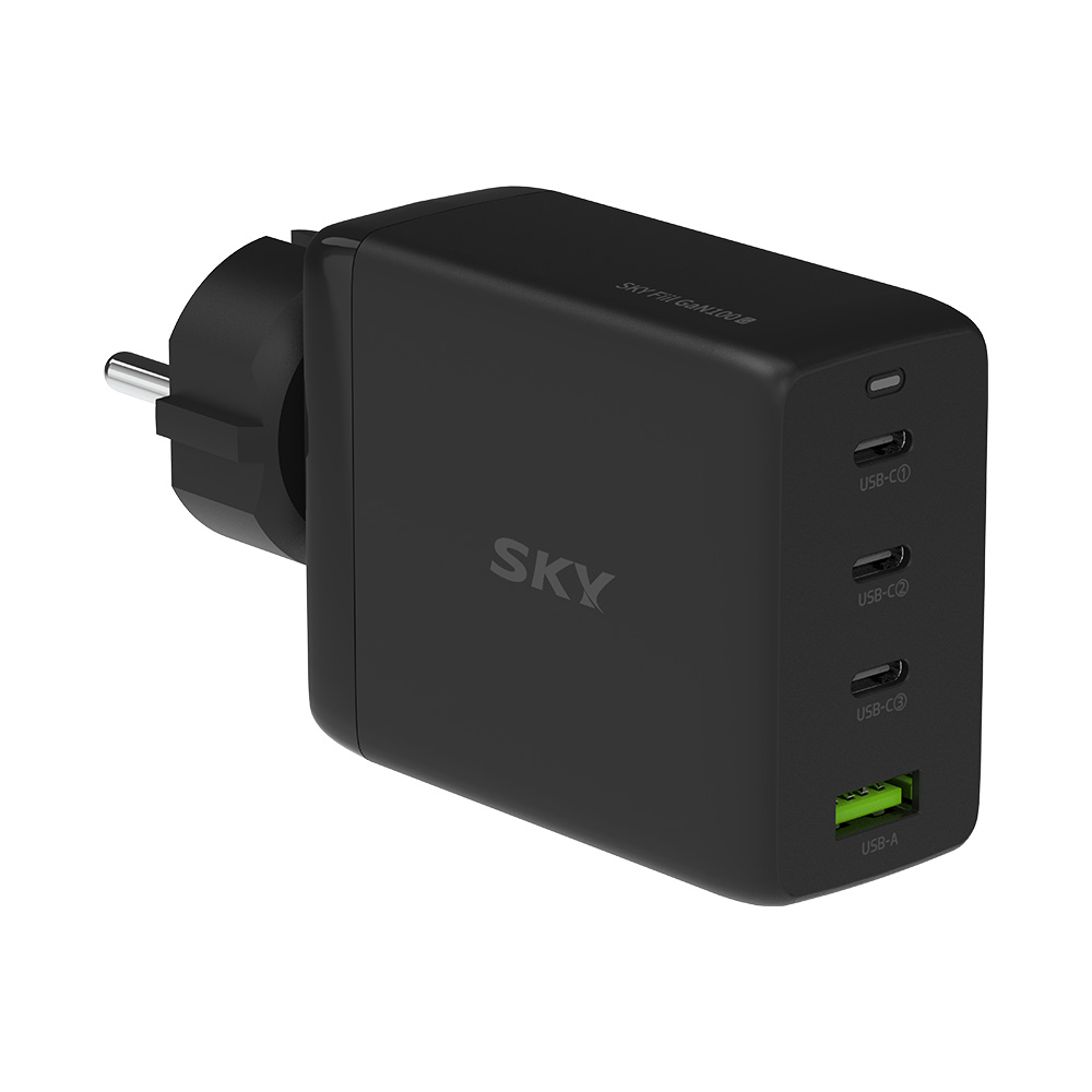 필 GaN 100W PD PPS 4포트 고속 멀티 충전기 접지형 어댑터 어반블랙