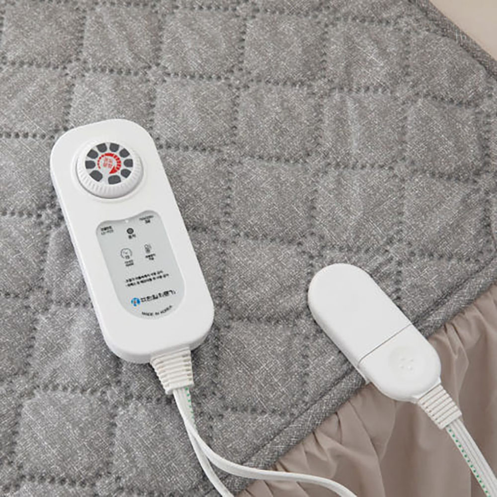 한일의료기 캠핑 전기매트 카본 탄소매트 프리볼트 전기장판 1인용 미니싱글 퀼트그레이