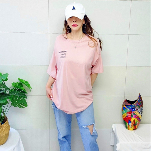 (국산면원단/국내자체생산) T1055 남녀공용 쿨 프로듀서 박스 반팔 티셔츠 20대30대여성의류 - 상세 이미지 3