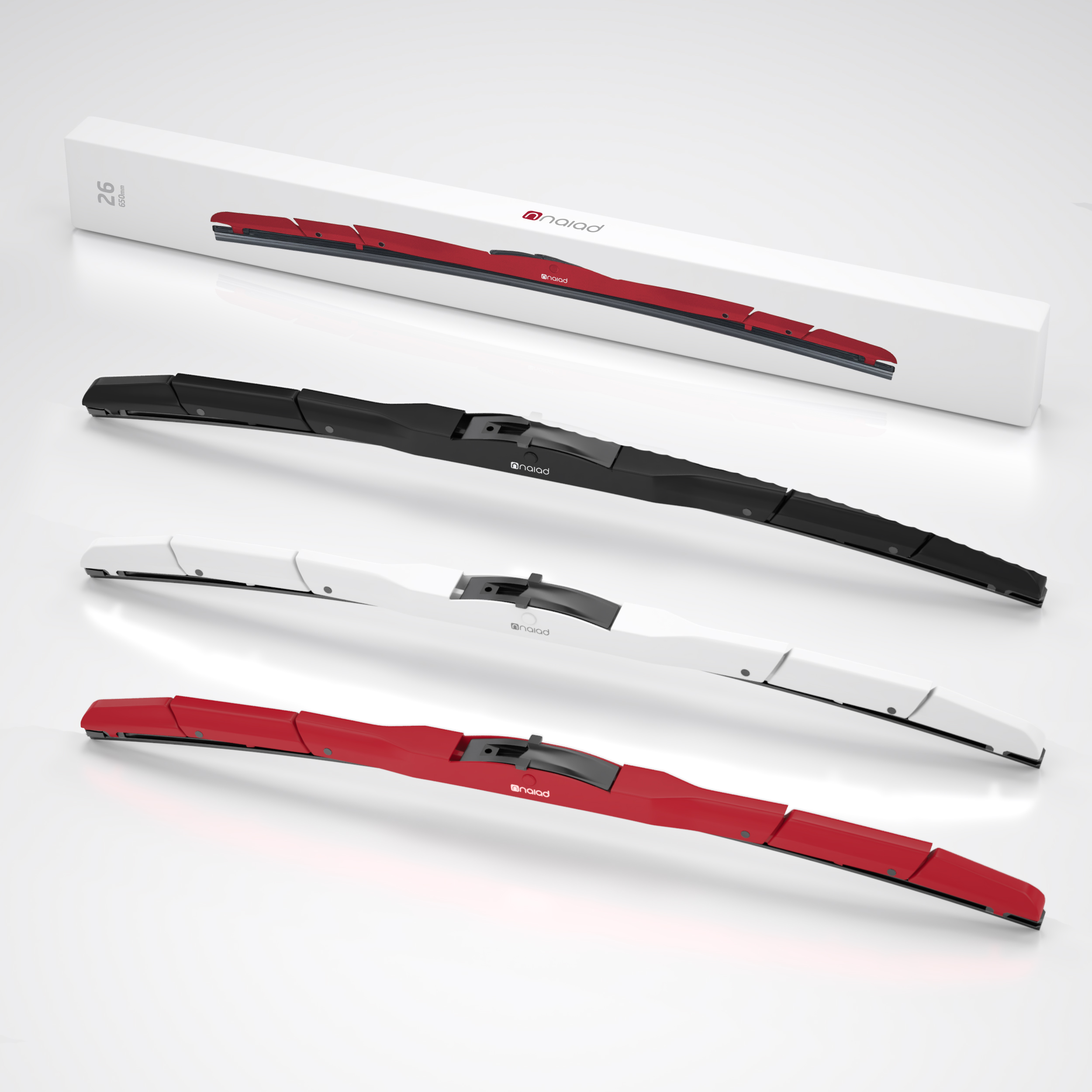 나이아드 메탈 컬러 와이퍼 세트 운전석+보조석 실리콘 자동차와이퍼 하이브리드 차량용 제품 이미지