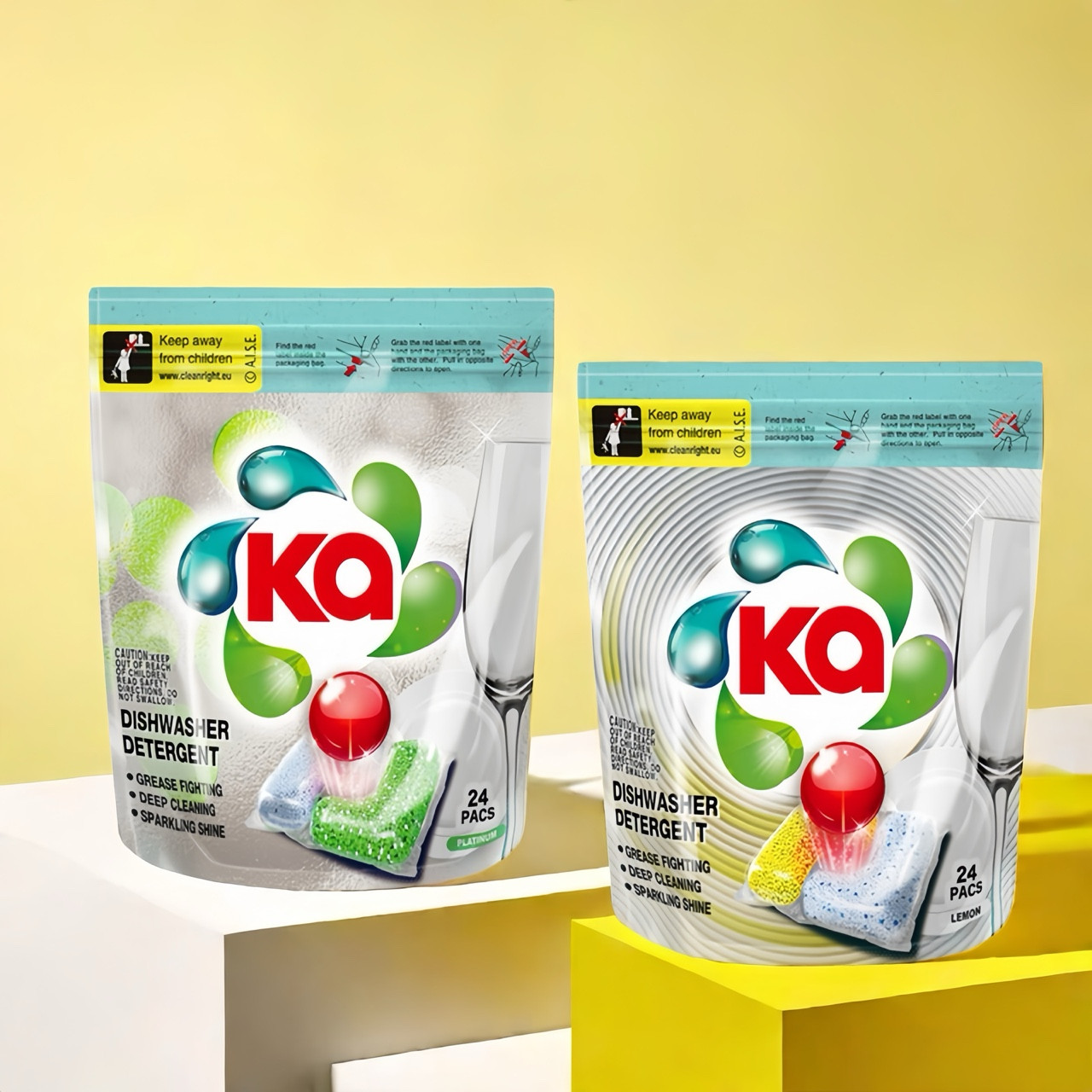 카포드 3in1 식기세척기 세제 24개입+24개입 (플래티넘+레몬)