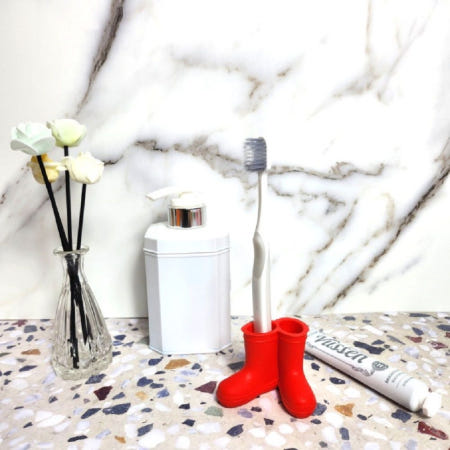 레인부츠 모양 칫솔꽂이 빨강