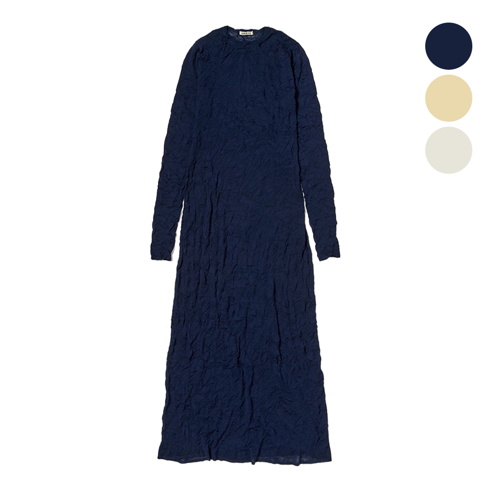 오라리 우먼즈 원피스 WRINKLED WOOL POLYESTER HIGH GAUGE KNIT DRESS 25SS - 메인 이미지
