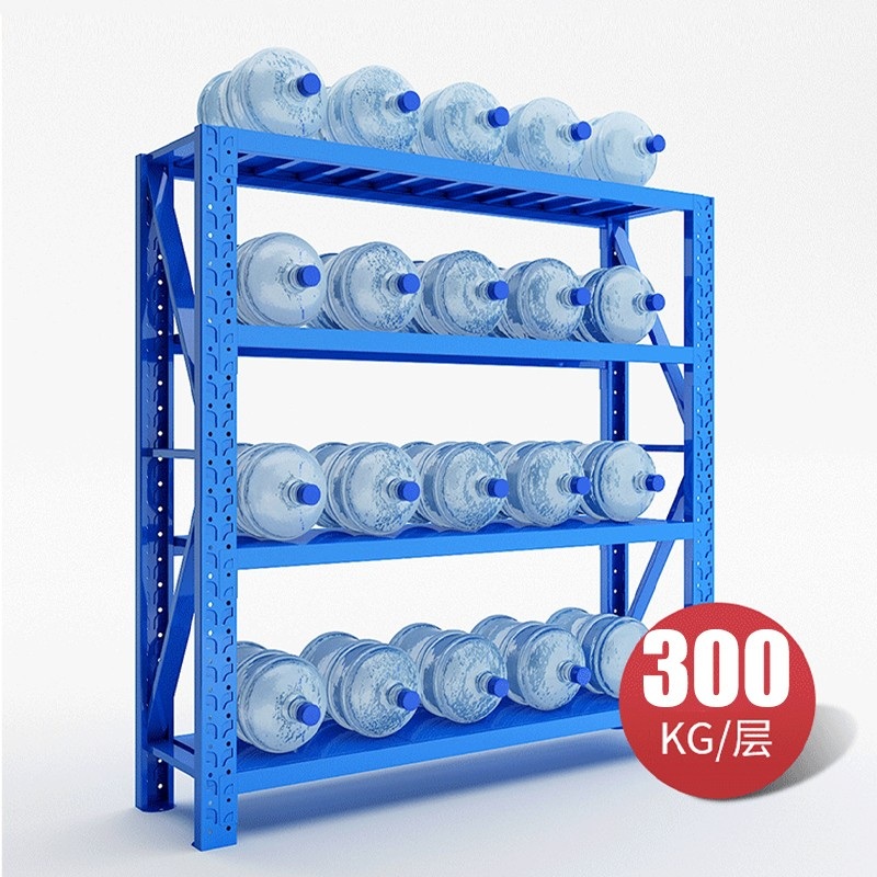 다용도 철제 수납 선반 창고용 5단 수납장 슈퍼마켓 진열대 3단 메인프레임-160cm(흑/백) 일반형 80x40cm 220kg 1개 - 상세 이미지 5