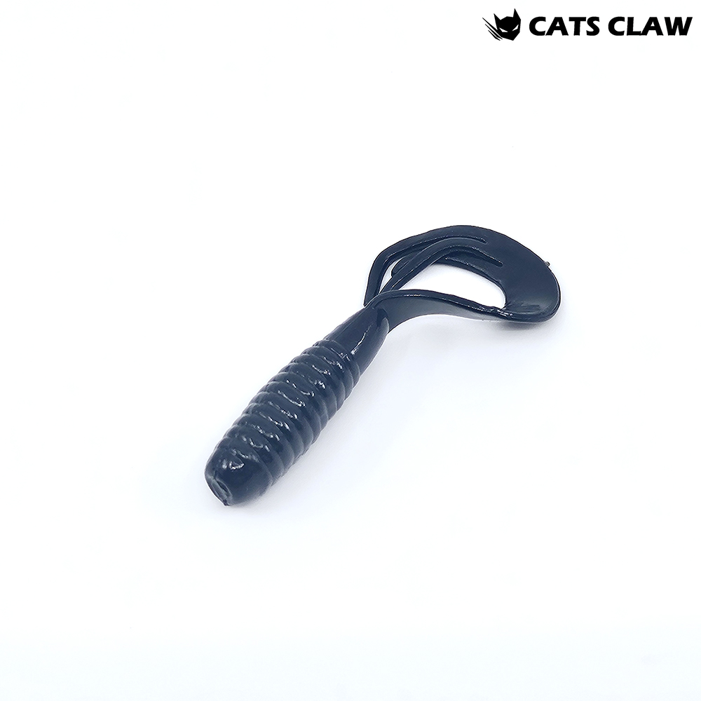캣츠크로우 트리플그럽 꺽지웜 쏘가리웜 006 블랙, 6.3cm - 메인 이미지