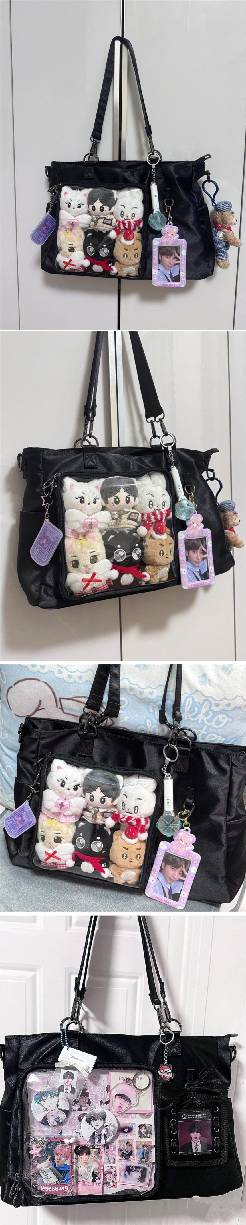 Pin display window bag for anime and K-pop merch