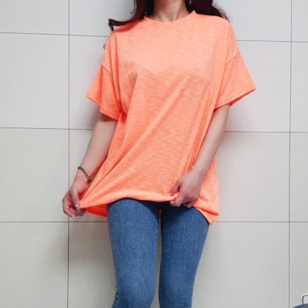 (국산면원단/국내자체생산) T1047 NEW 무지 슬라브 박스 반팔 티셔츠 20대30대여성의류 - 상세 이미지 3