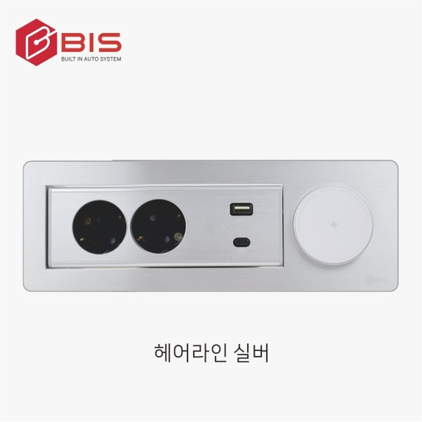 BIS 빌트인콘센트 가구 매립 2구 콘센트 USB 무선충전 BID-N202MWF 화이트 - 상세 이미지 3