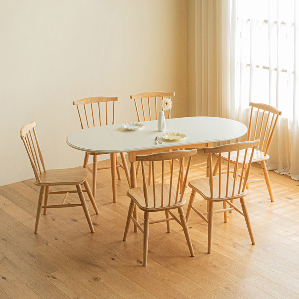 레트로하우스 코케 원목 접이식 확장형 식탁 테이블 1600