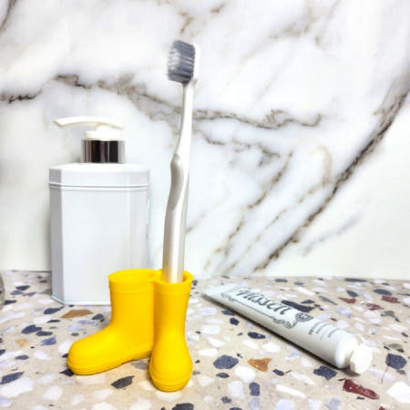 레인부츠 모양 칫솔꽂이 노랑