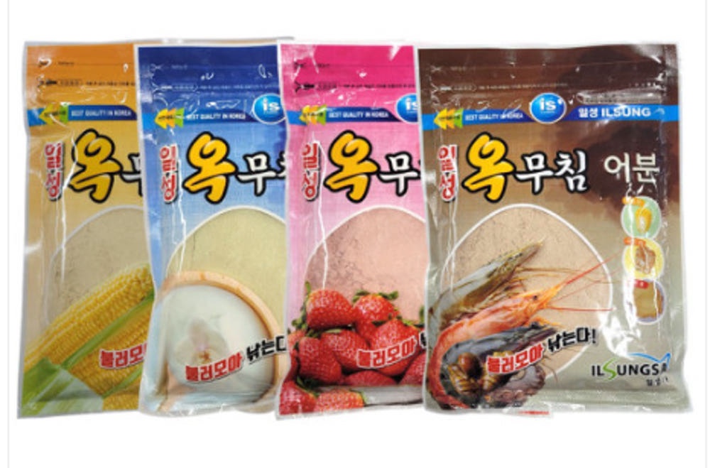 일성 옥무침 ( 딸기, 옥수수, 바닐라, 어분) 4종 일성사 옥수수 무침 : 얼척낚시방