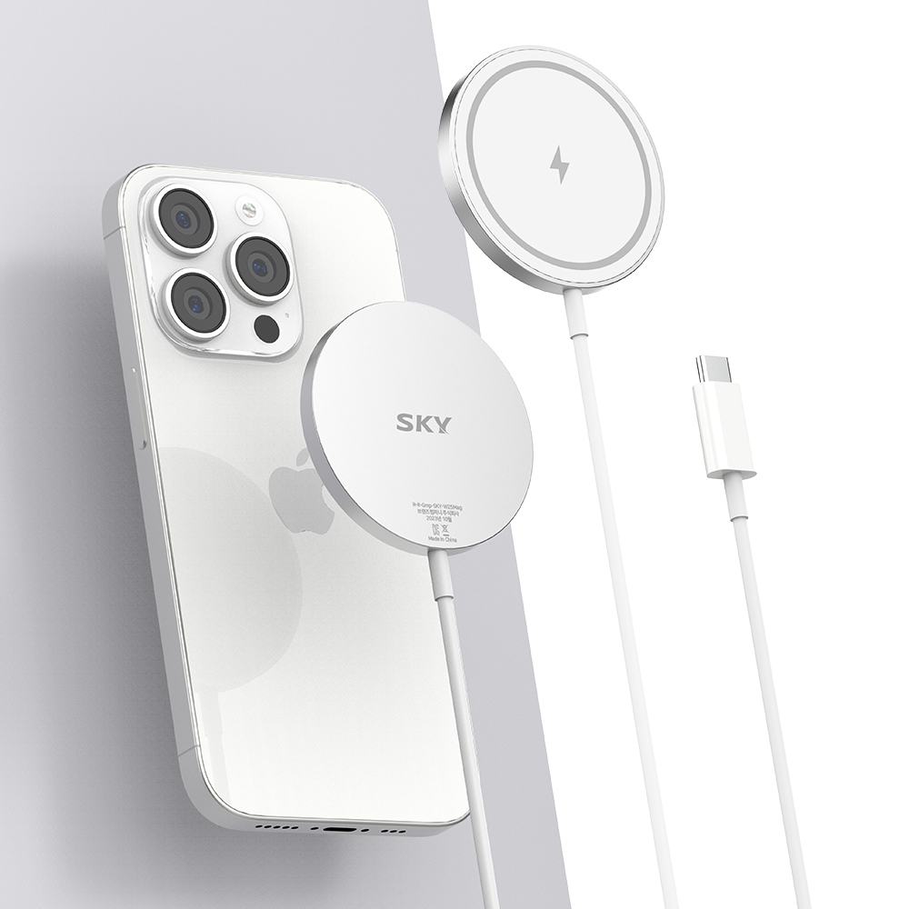 필 W25 Mag 15W 마그네틱 맥세이프 호환 고속 무선 충전기 패드 실버