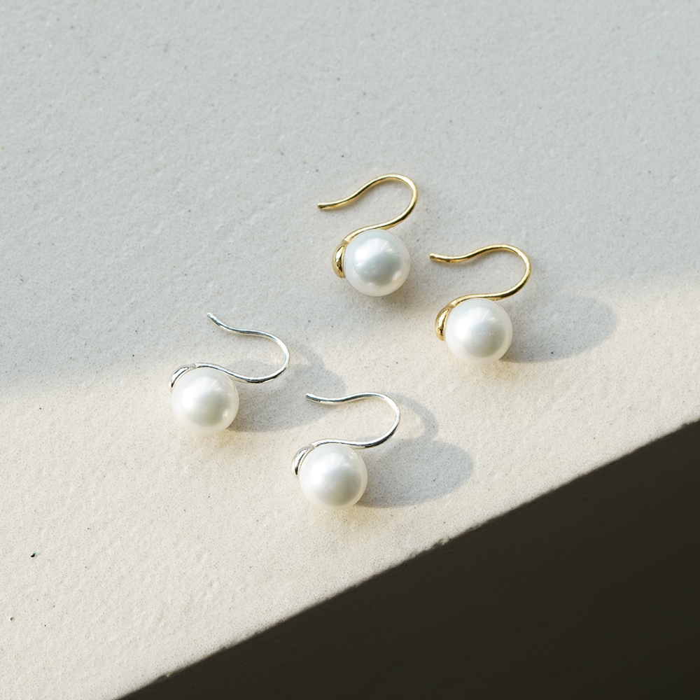 실버925 후프 진주 귀걸이 핵진주 6mm 8mm