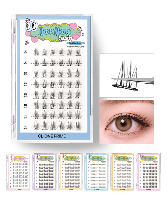 1+1 클리오네 노글루속눈썹 가닥 속눈썹 붙이기 셀프 언더 착붙 제품 이미지