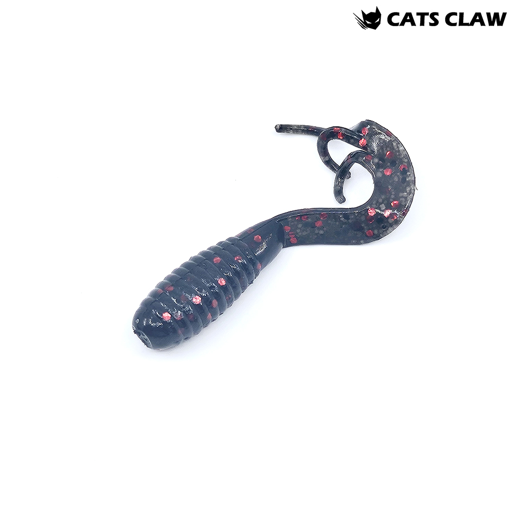 캣츠크로우 트리플그럽 꺽지웜 쏘가리웜 007 블랙 레드, 6.3cm - 상품 이미지