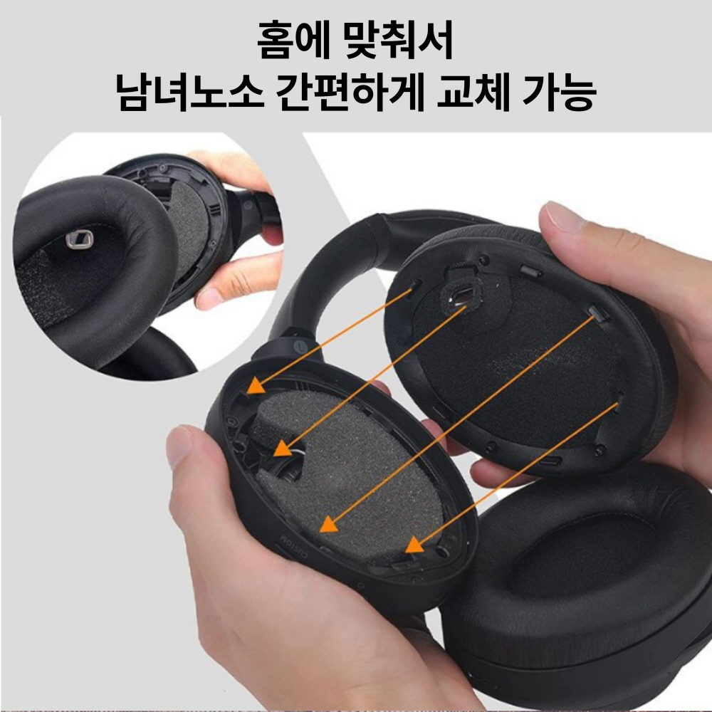 [호환] 소니 WH 1000XM4 이어패드 헤드셋 커버 헤드폰 쿠션 스펀지 수리 AS 이미지 6