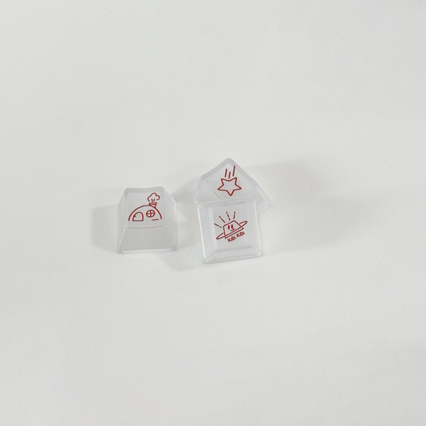 투명키캡 레드 한글 크리스탈 반투명 안개 매트 Cherry 프로파일 키보드키캡 앱코 독거미
