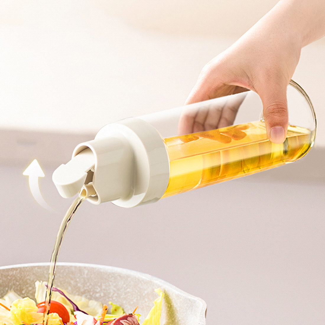 자동개폐오일병 꿀소분통 흐르지않는 올리브오일소분용기 참기름병 간장유리병 2종
