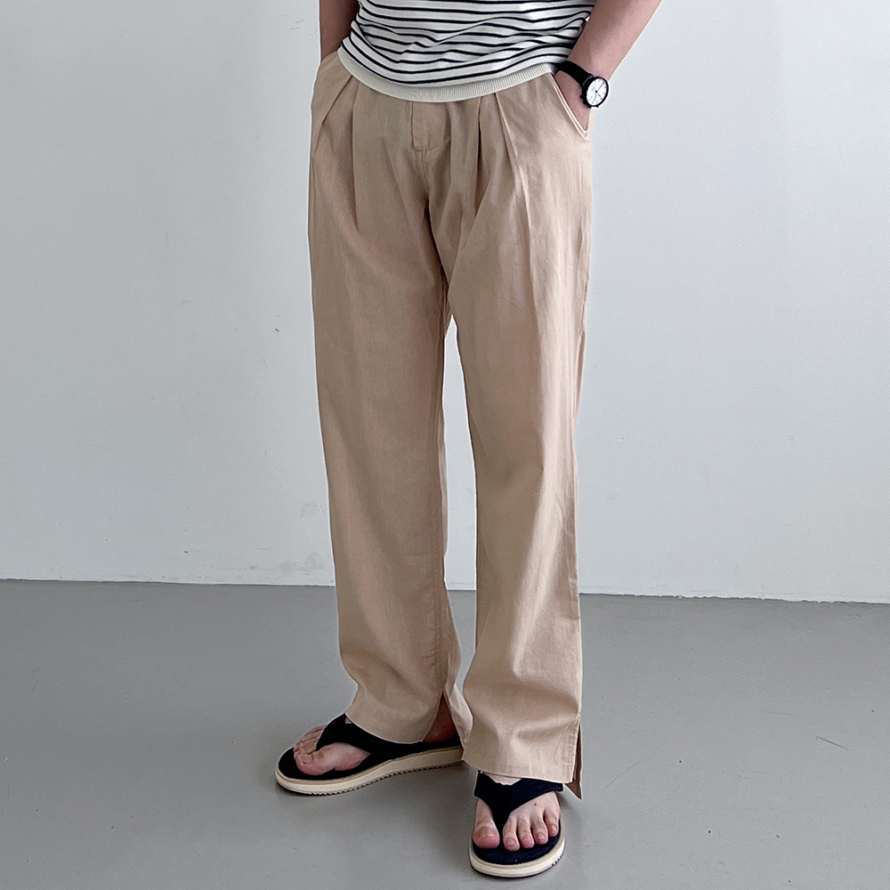 남자린넨와이드팬츠 린넨슬랙스 남성마바지 - 상품 이미지