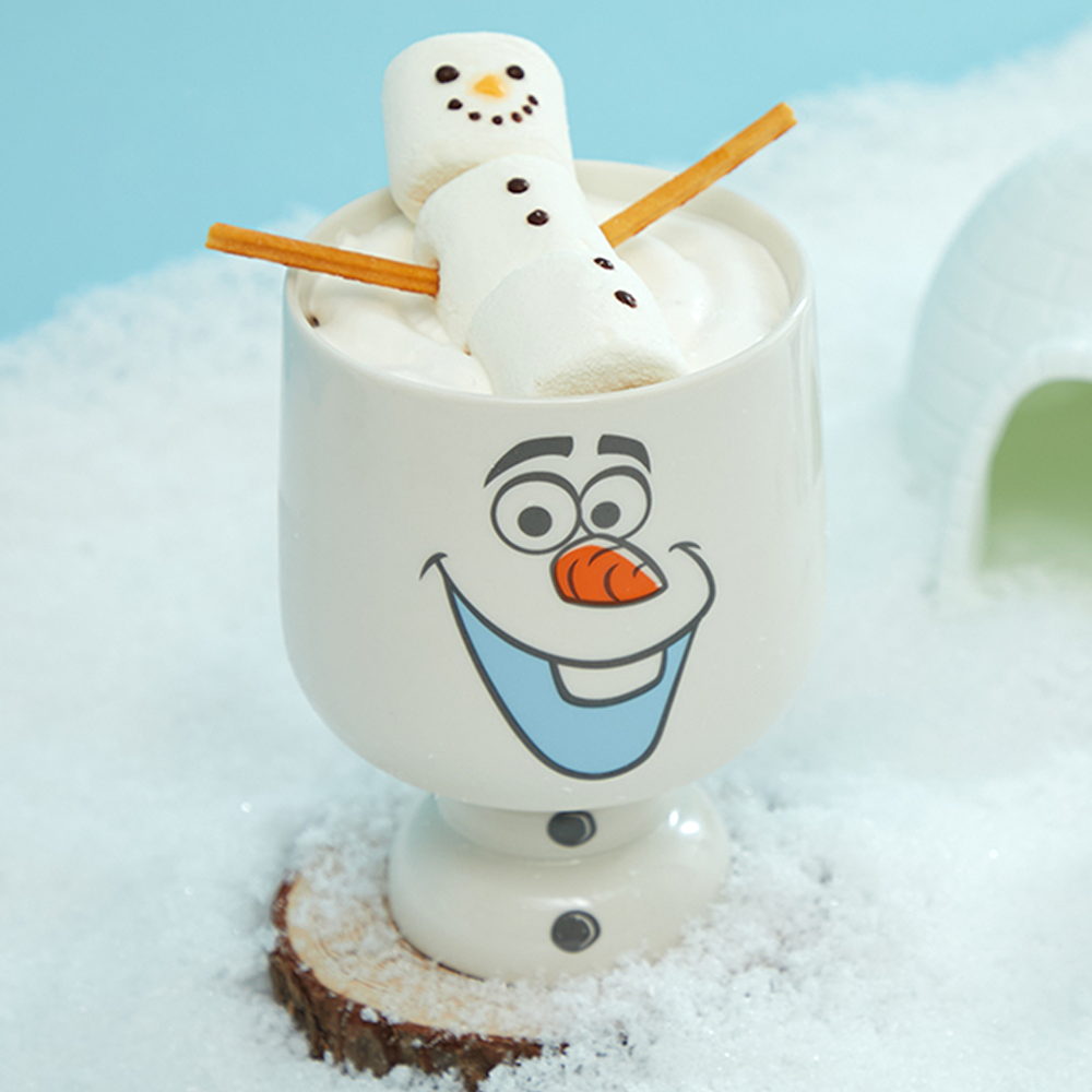 디즈니 겨울왕국 올라프 고블렛 잔 컵 눈사람 도자기 홈 카페 캐릭터 식기 굿즈