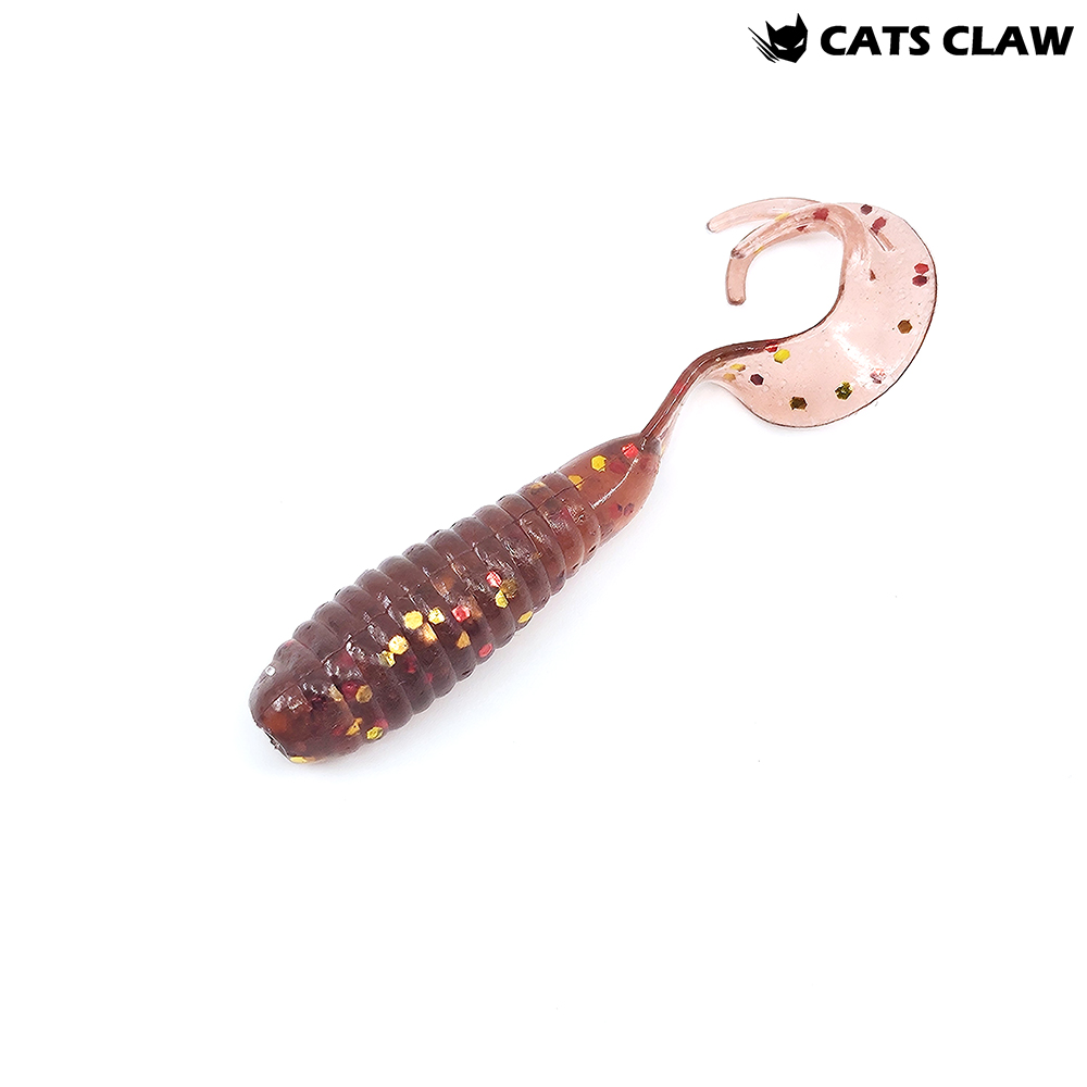 캣츠크로우 트리플그럽 꺽지웜 쏘가리웜 030 모터오일 골드 믹스, 7.6cm(3인치) - 메인 이미지