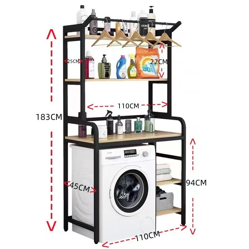세탁기 앵글 스탠드 펜트리 선반 파레트 다이 진열장 블랙 90cm - 상품 이미지