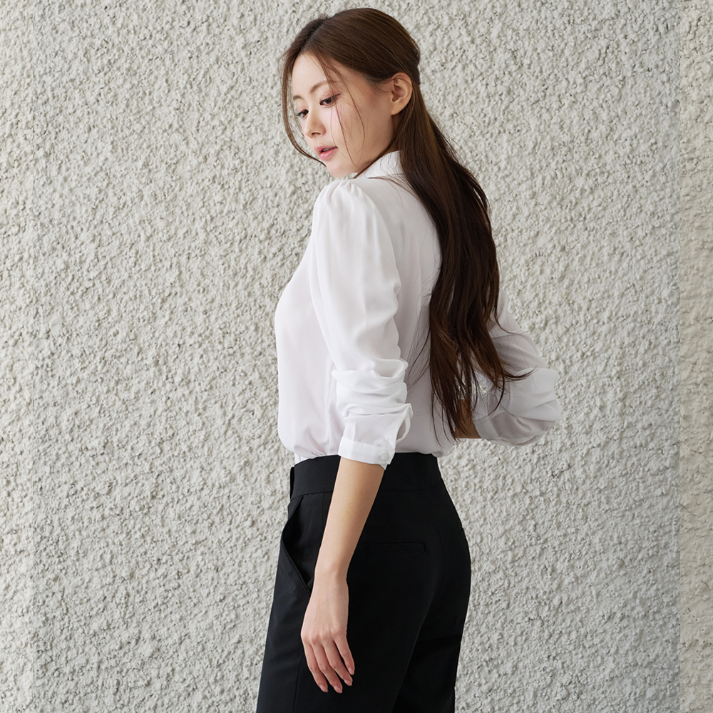 기본블라우스 카라블라우스 셔츠 [퍼프] - 상세 이미지 2