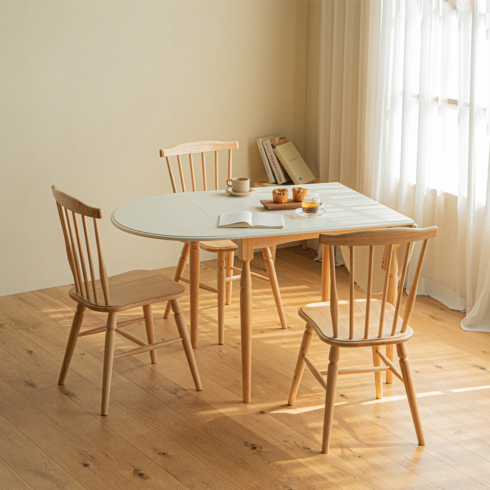 레트로하우스 코케 원목 접이식 확장형 식탁 테이블 1600