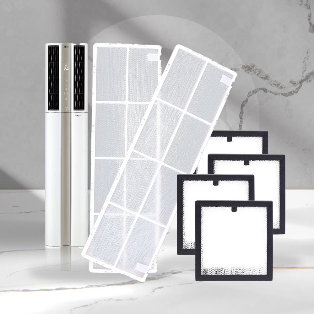 [호환] LG 휘센 듀얼 신형 에어컨 필터 스탠드 3304 A세트 기본형 미니4개+초미세먼지플러스 2개 환경필터