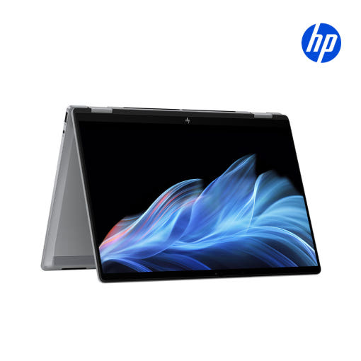 HP 옴니북X 플립 14 노트북의 360도 회전 모습
