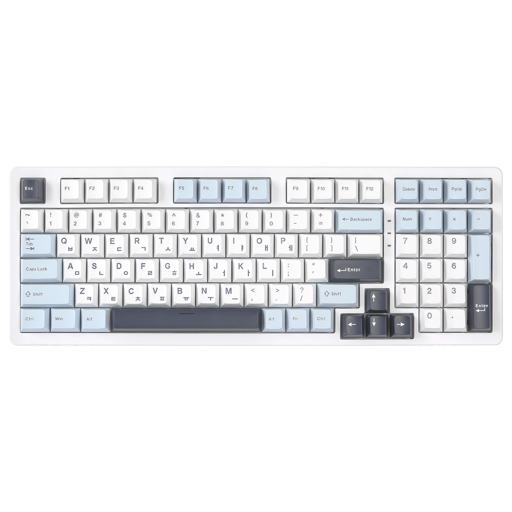 지클릭커 파도프로젝트 WK98 제주스위치 풀윤활 무선 블루투스 기계식 키보드 화이트마린 용암빨강축(제주바다 보각보각 45g)