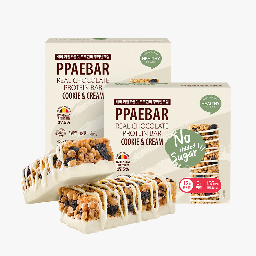저당 단백질바 빼바 리얼초콜릿 프로틴바 쿠키앤크림 2박스 18개 쿠앤크 무설탕 간식