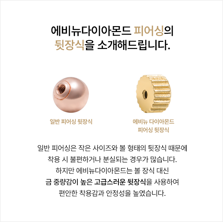 에비뉴다이아몬드 14K 18K 아코야 해수 진주 피어싱