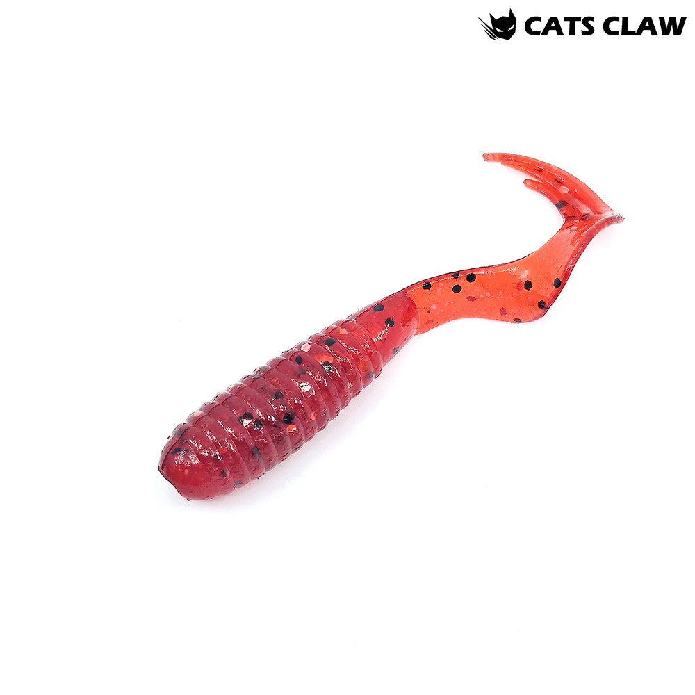 캣츠크로우 트리플그럽 꺽지웜 쏘가리웜 024 체리 씨드 BK, 7.6cm(3인치) - 메인 이미지