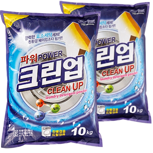 크린업 가루 세탁 세제 드럼 겸용 10kg, 2개 : 라운엔