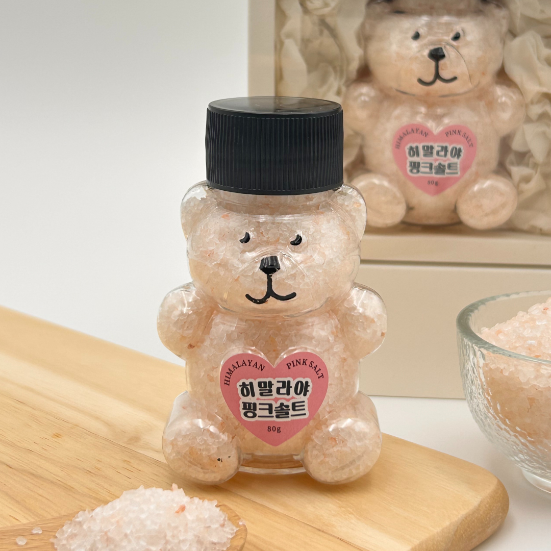 깨소금 답례품 센스있는 결혼 웨딩 결혼식 회사 귀여운 곰돌이 핑크소금 답례 선물세트 - 상세 이미지 5