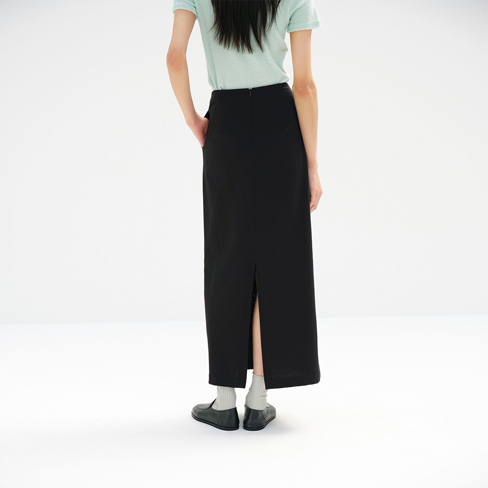 오라리 우먼즈 스커트 COTTON SLUB RAYON PLAITING SKIRT 25SS H라인 롱치마 - 상세 이미지 4