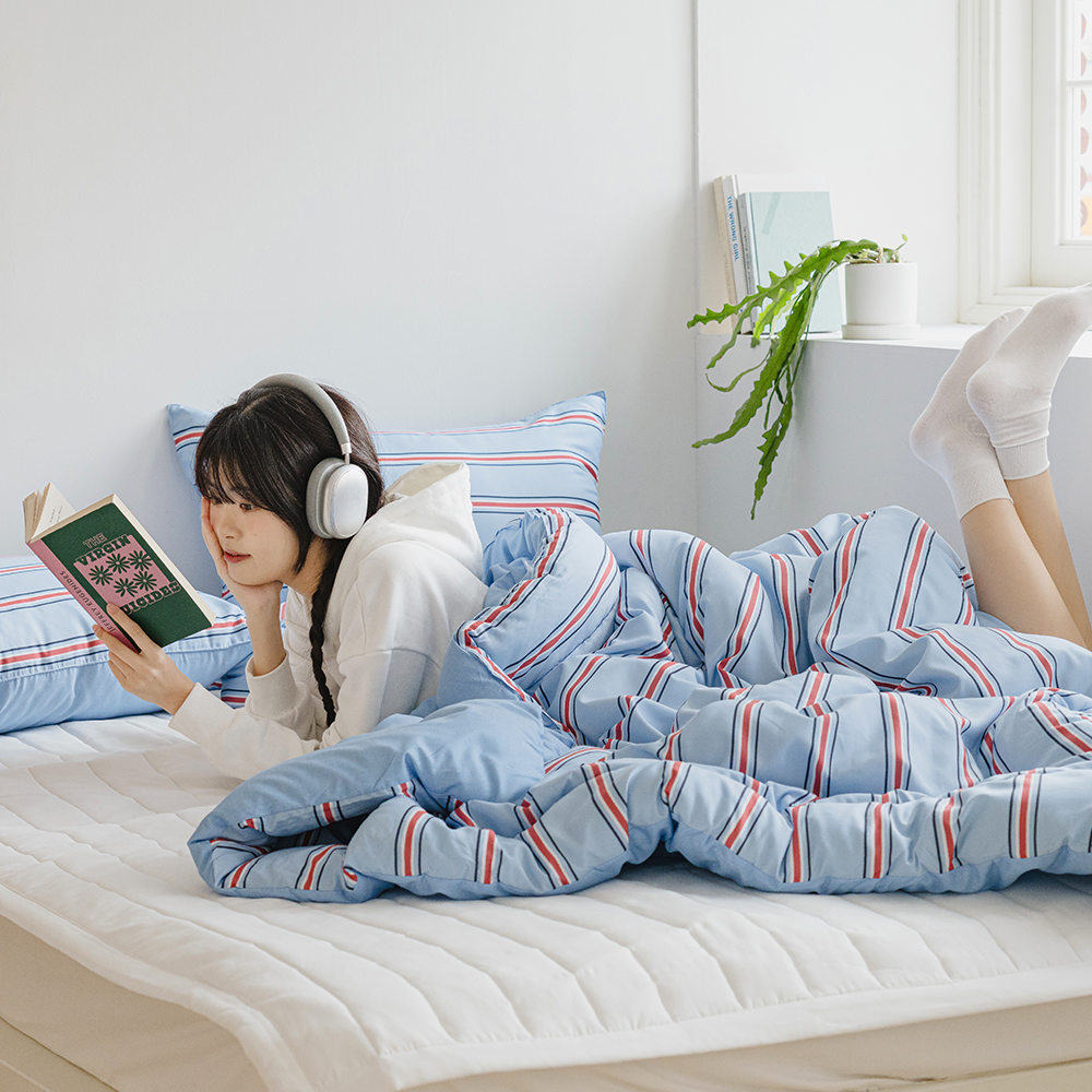 바자르 매거진스트라이프 먼지없는 사계절 차렵이불 SS